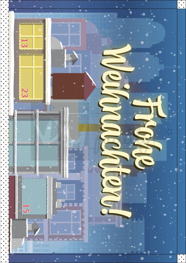 Adventskalender mit Liebesbotschaften „Stadt-Motiv“