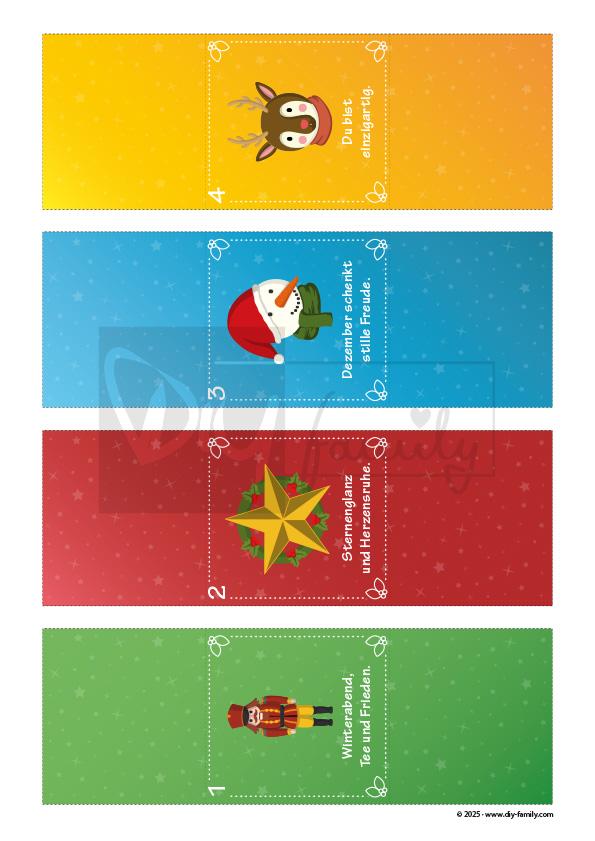 Tee-Adventskalender mit Bunten Motiven