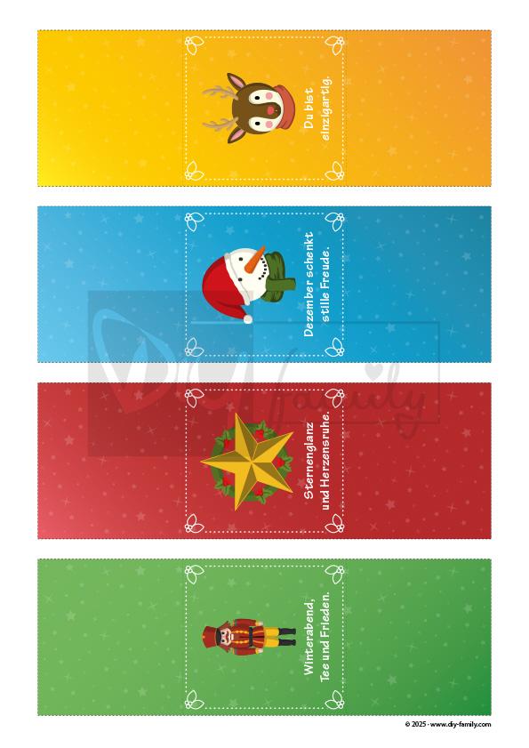 Tee-Adventskalender mit Bunten Motiven