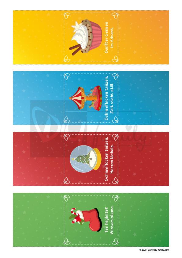 Tee-Adventskalender mit Bunten Motiven