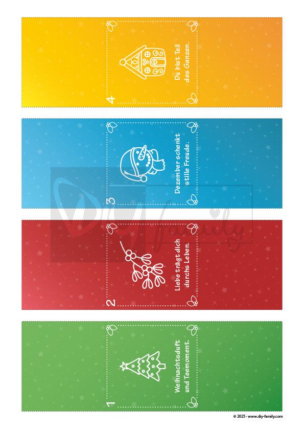 Tee-Adventskalender mit weißen Motiven