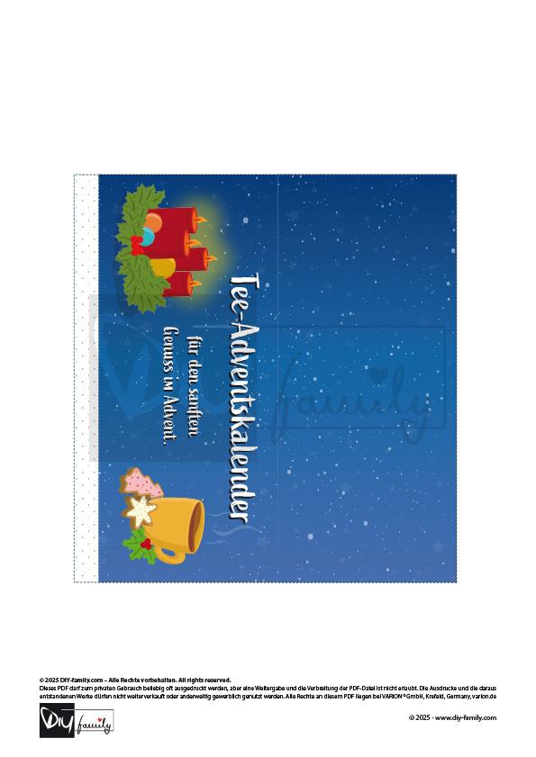 Tee-Adventskalender mit Bunten Motiven