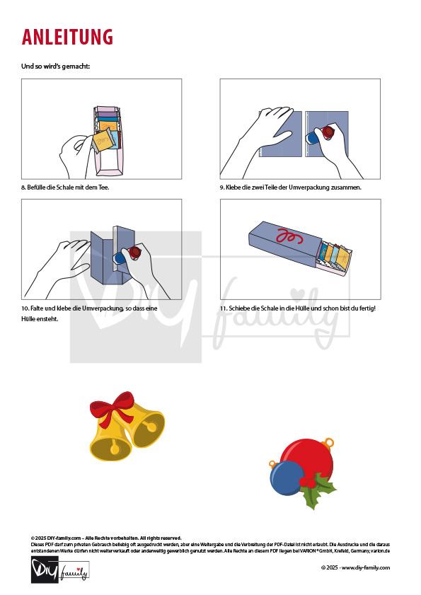 Tee-Adventskalender mit weißen Motiven