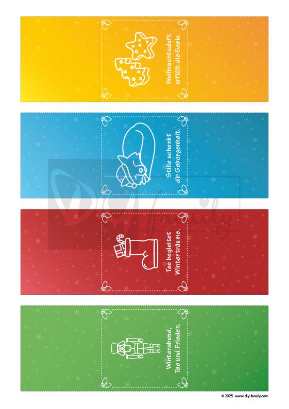 Tee-Adventskalender mit weißen Motiven