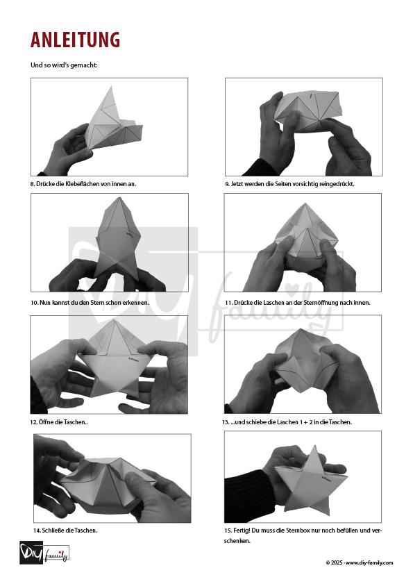 Geschenkboxen Weihnachtssterne