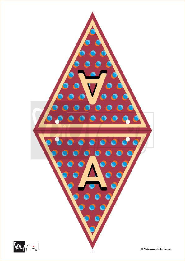 Retro Buchstaben-Wimpel