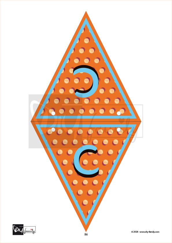 Retro Buchstaben-Wimpel