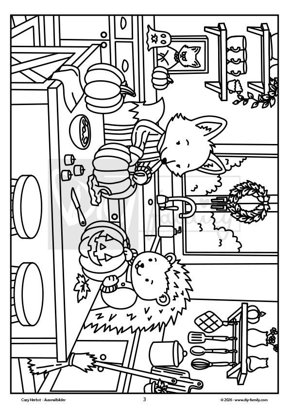 Cozy Coloring – Herbst Ausmalbilder