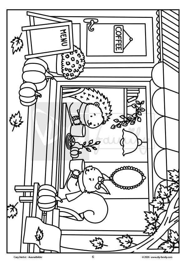 Cozy Coloring – Herbst Ausmalbilder